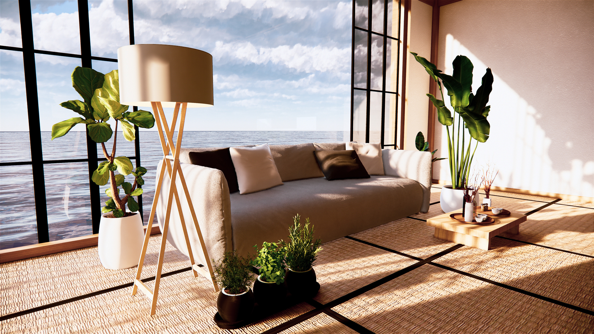 Modern Japanese-Inspired Living Room Design